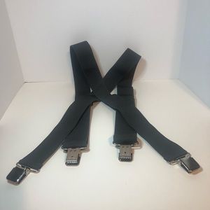 Welch Mfg Co. Wide Black Suspenders with Clasps. Made In The USA.